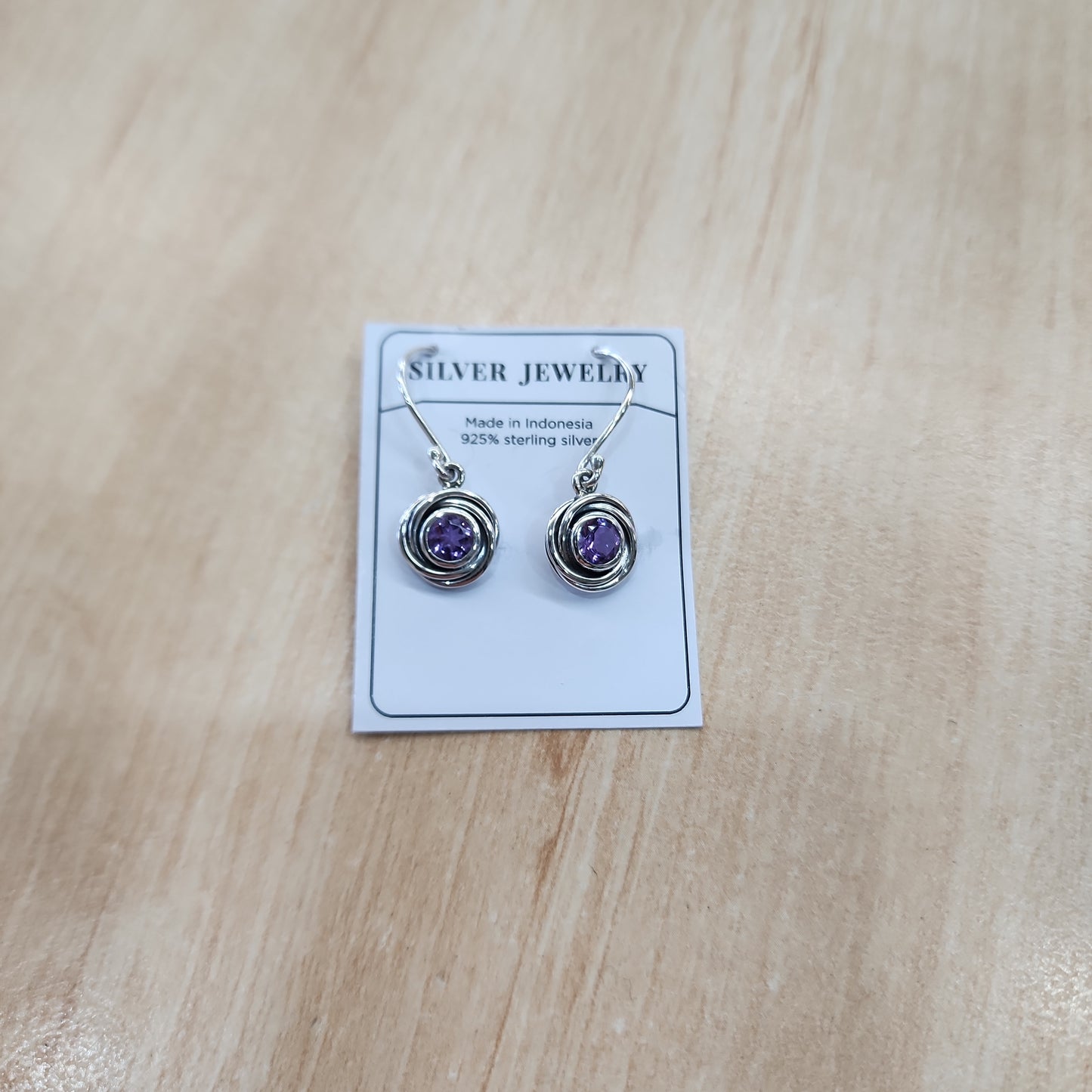 Circle Earrings- Amethyst