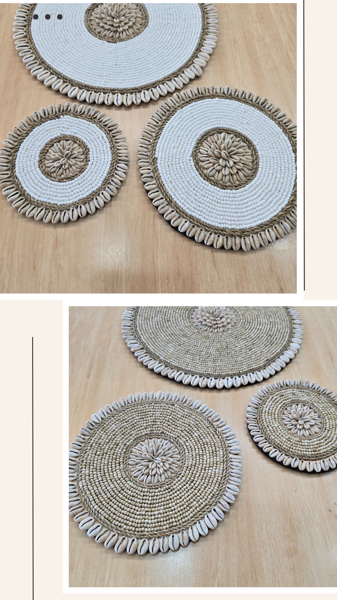 Bead and Shell Wall Hanger- Set of 3