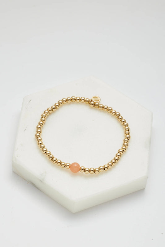 Zafino Gold Bead Bracelet- Blush