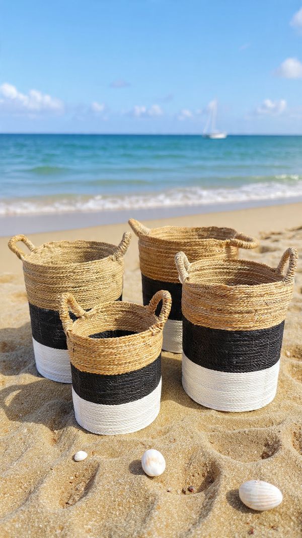 Storage Basket- White/Natural