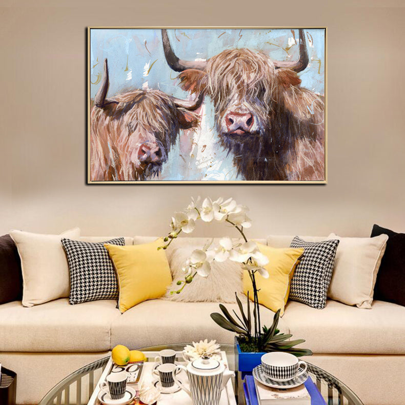 Framed Canvas- Highland Friends