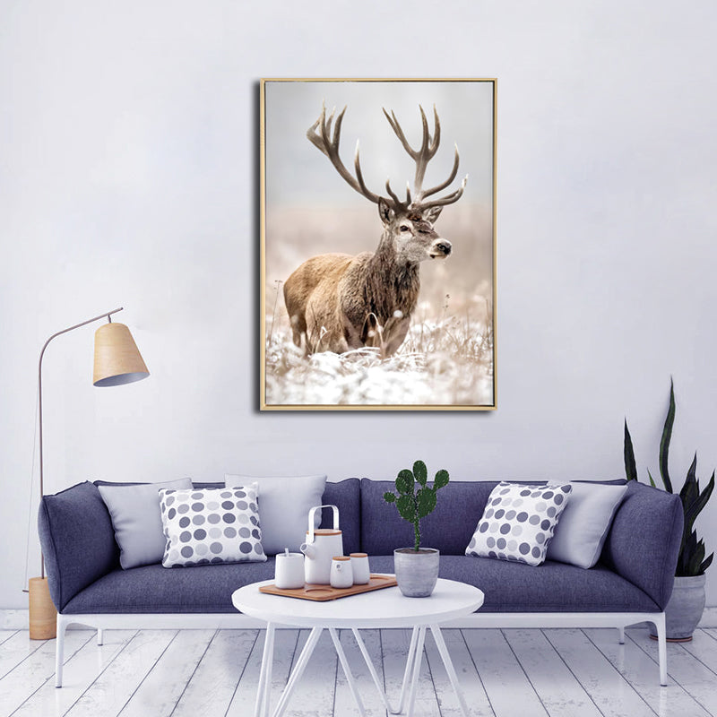 Framed Print- Magestic Snow Deer