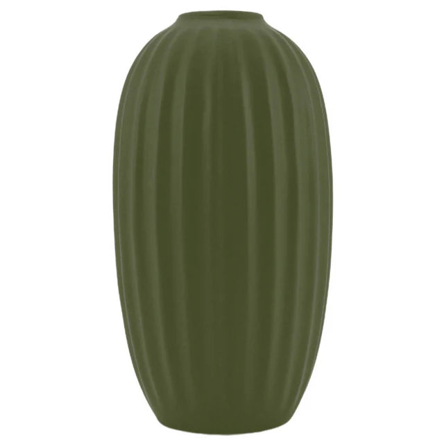 Grooved Vase-Forest Green