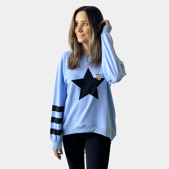 Stars and Stripes Sweat- Baby Blue