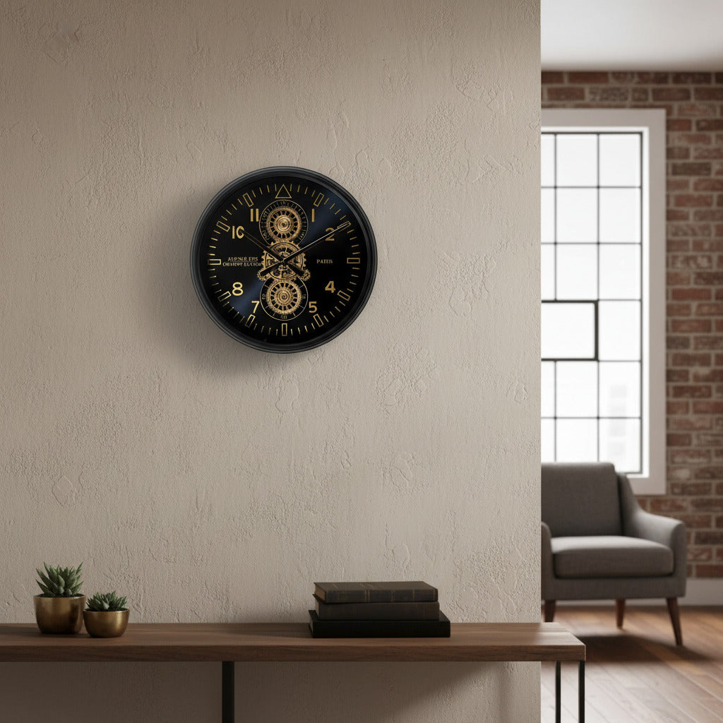 Clock Black Metal Rolex Style
