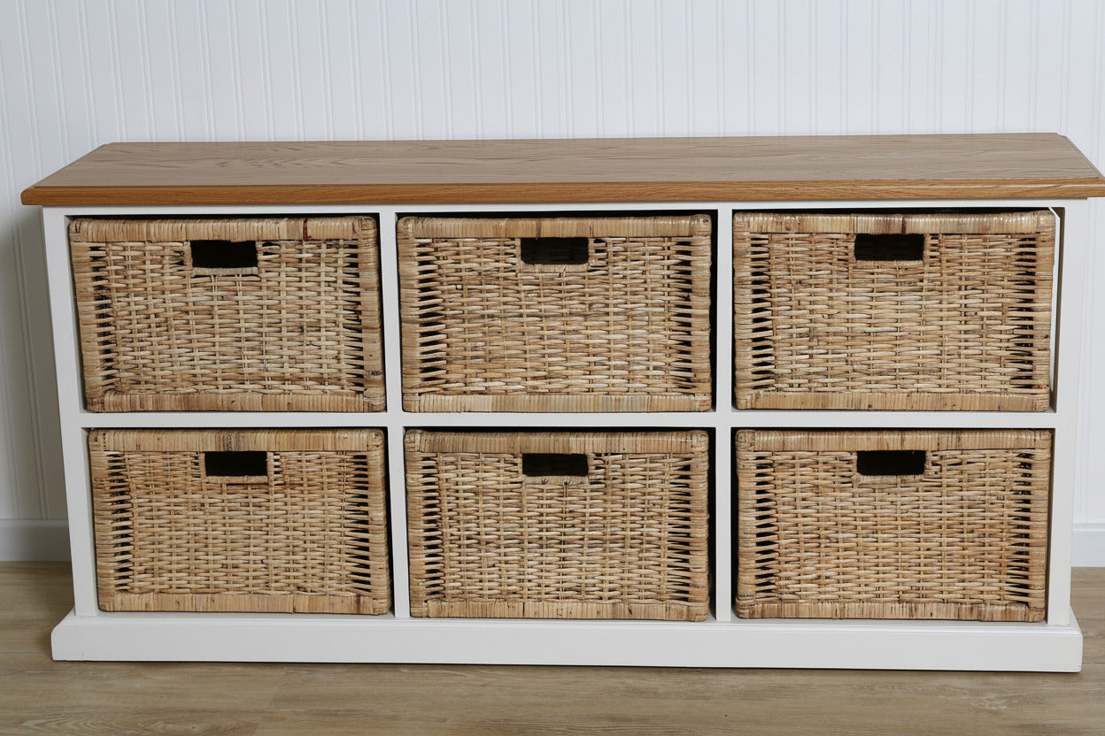 Coastal 6 Drawer Storage Horizontal