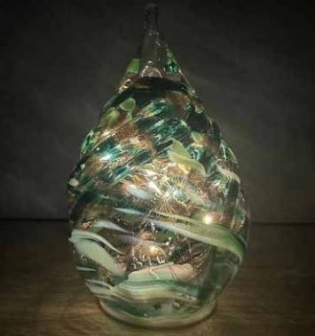 Glow Light Teardrop- Teal and Gold