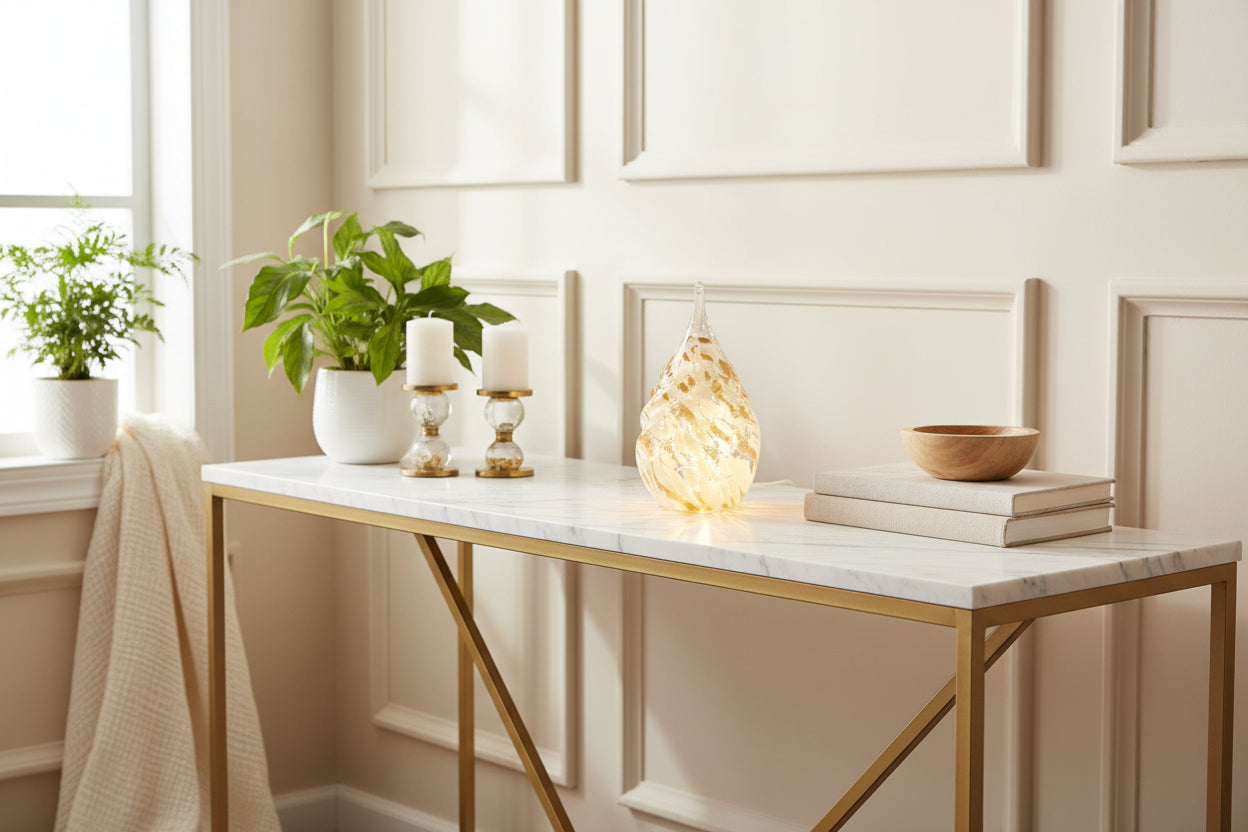 Glow Light Teardrop-White/Gold