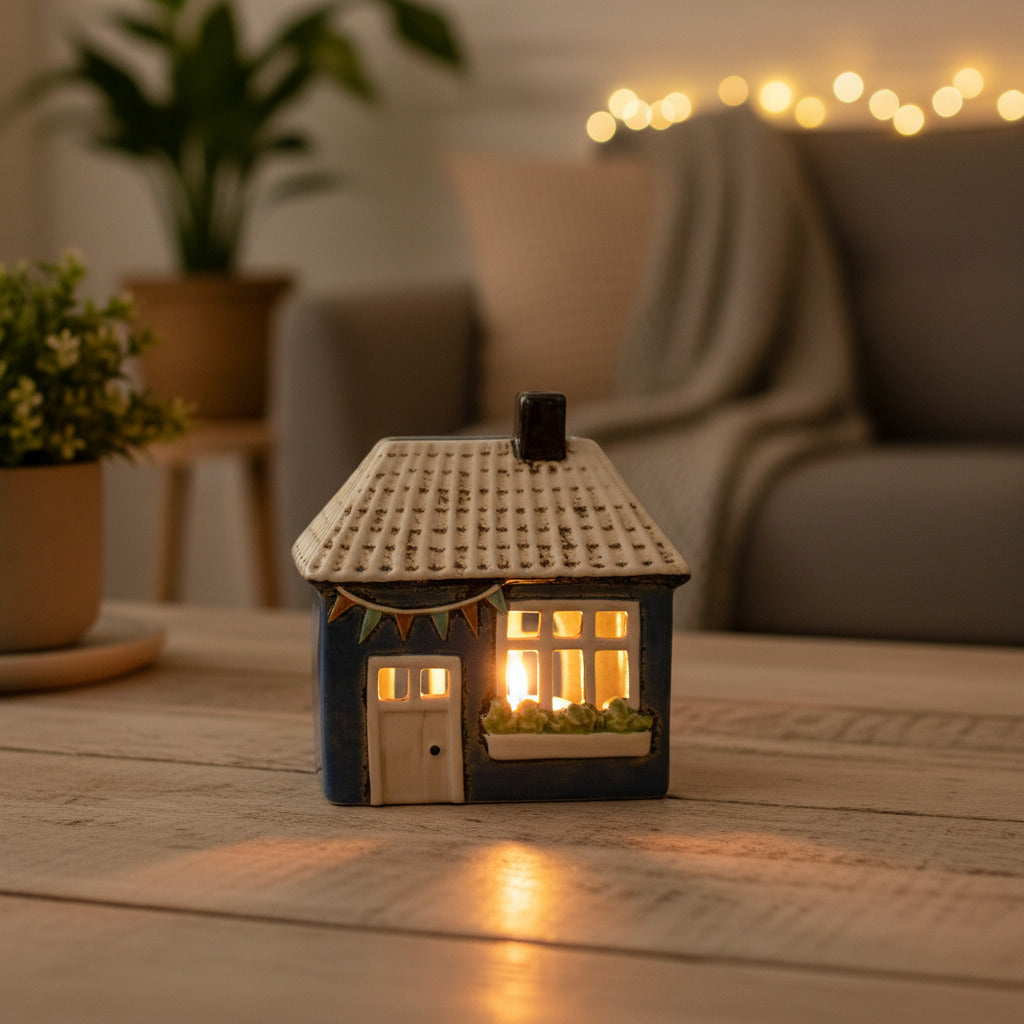Tealight With Flags House-Blue