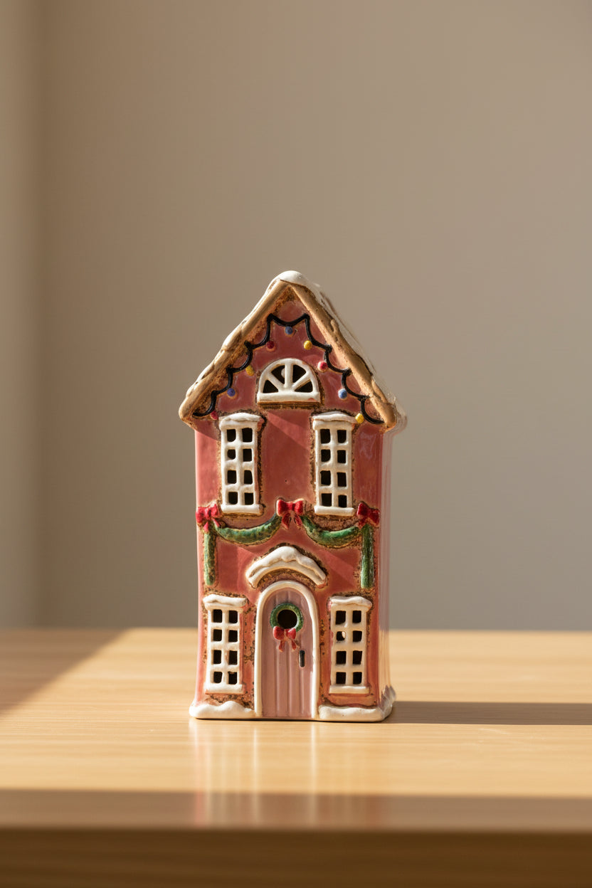 Xmas Tealight House-Pink
