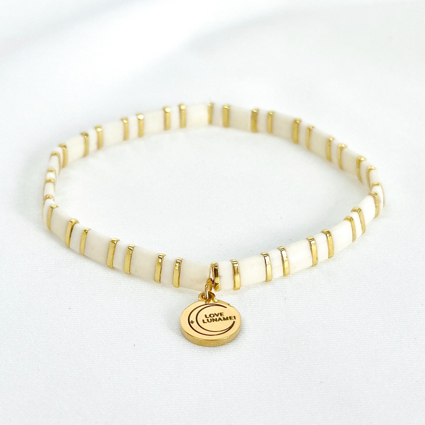 Love Bracelet- Off White and Gold