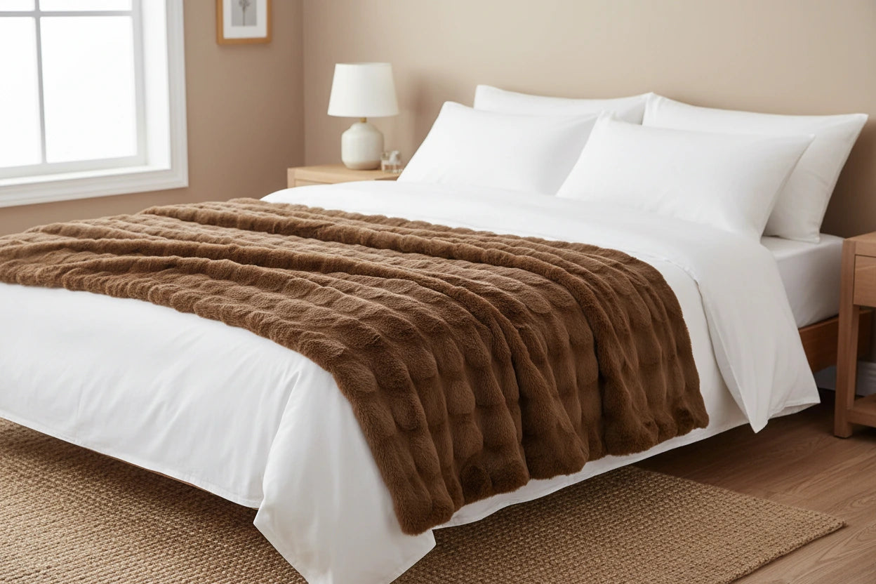Mallow Throw Rug- Coffee