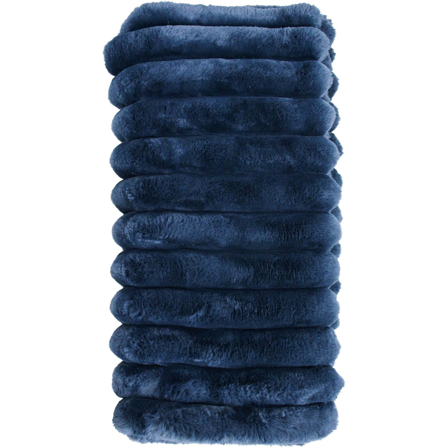 Lux Faux Fur Throw Rug-Midnight