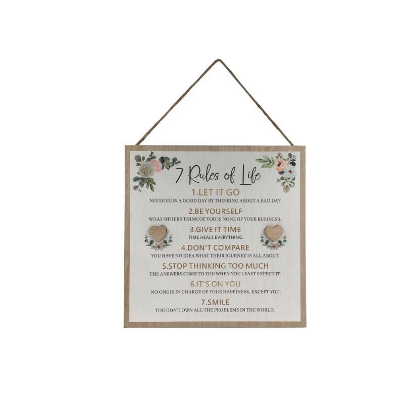 Rules of Life Plaque