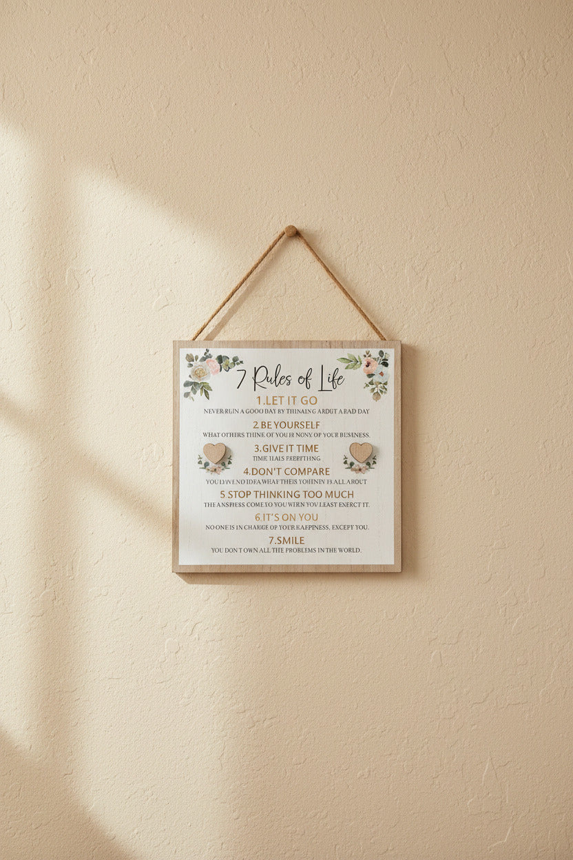 Rules of Life Plaque
