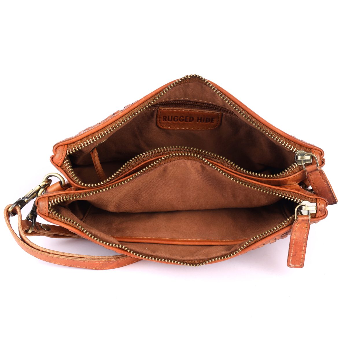 Rugged Hide Rimini Crossbody- Cognac