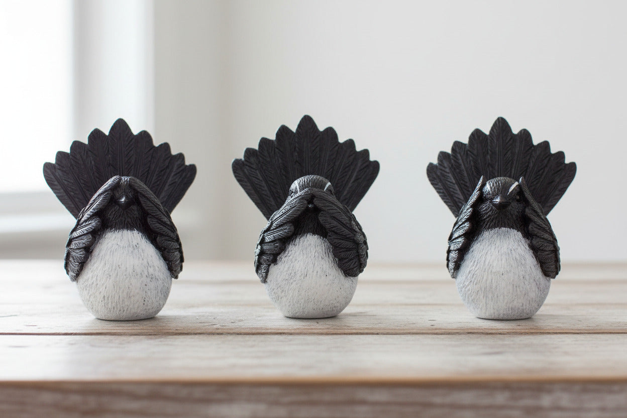 Willy Wagtail Set- Black and White