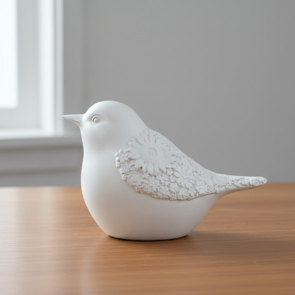 Floral Bird- White