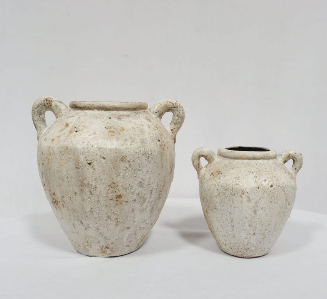 Handle Vase- Creams