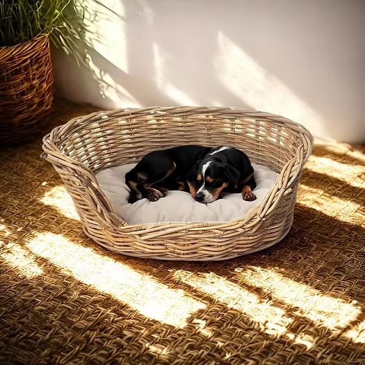 Rattan Kubu Pet Bed- Oval