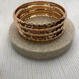 Hammered Bangle-Rose Gold