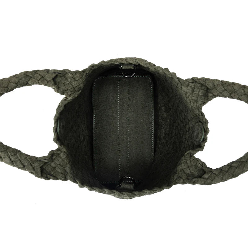 Cherie 2 Piece Suede Mini Handbag- Dark Olive