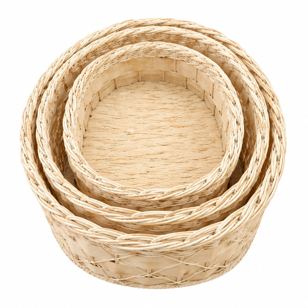 Rattan Oval Basket S/3