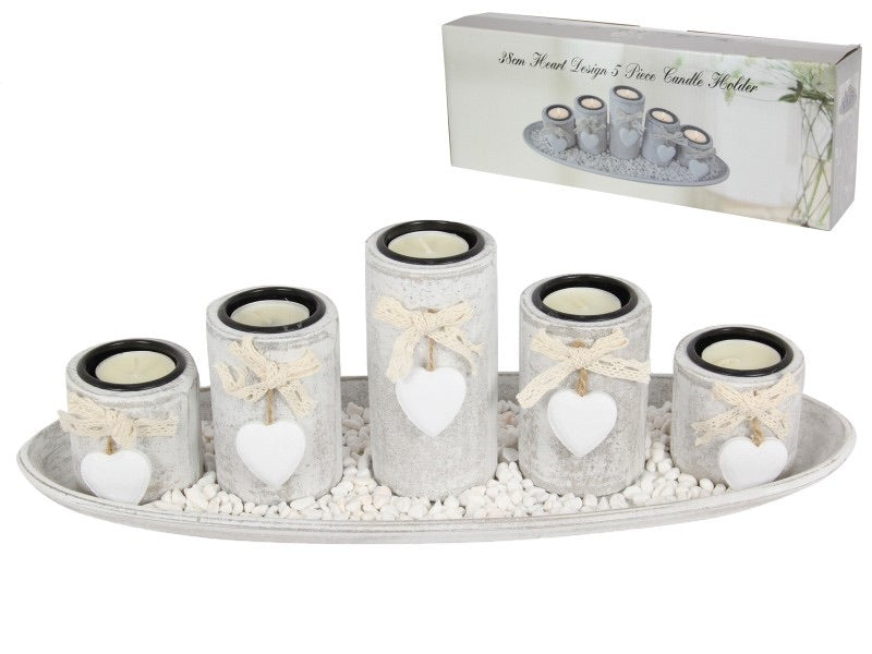 Heart 5 Piece Candle Set
