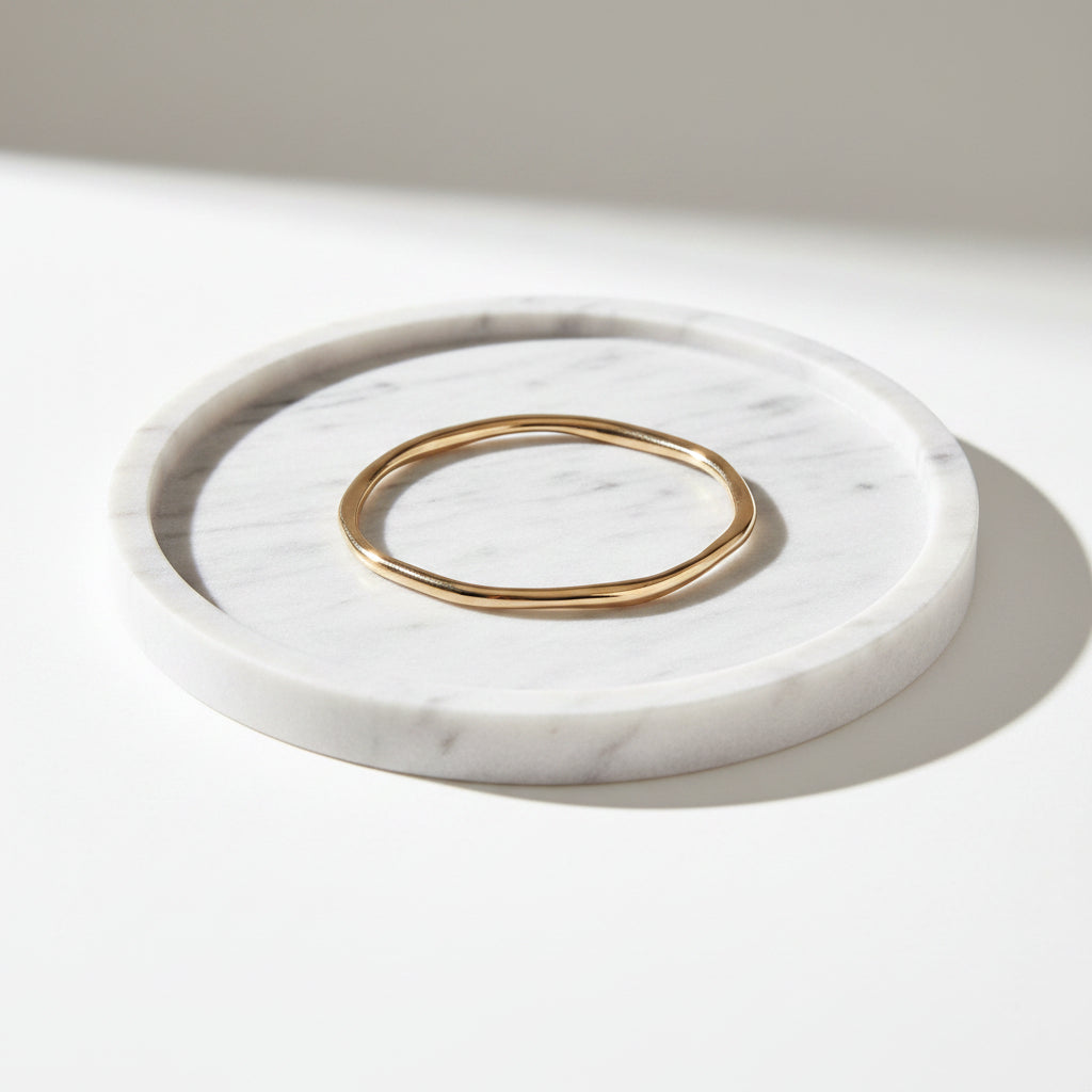 Simple Irregular Shape Gold Bangle