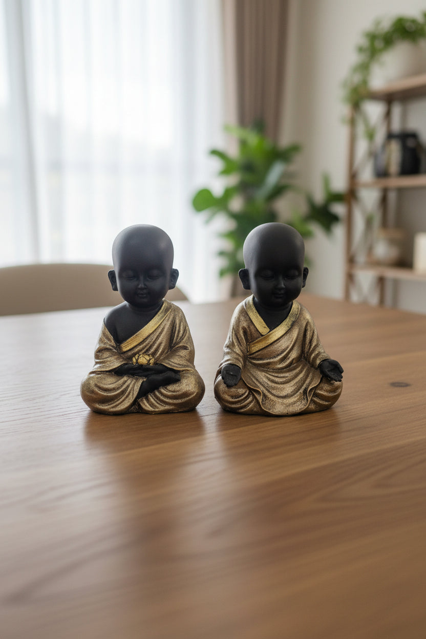 Black and Gold Budha Pair