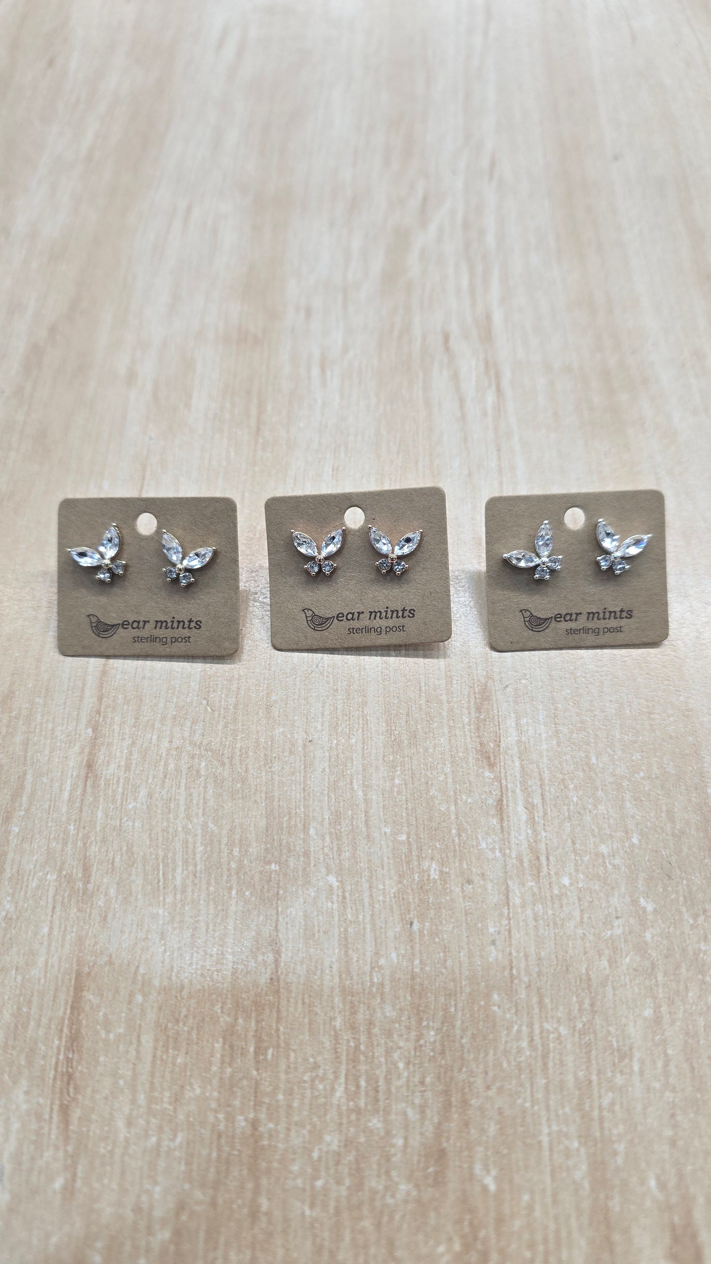 Earrings Crystal Butterfly-Clear