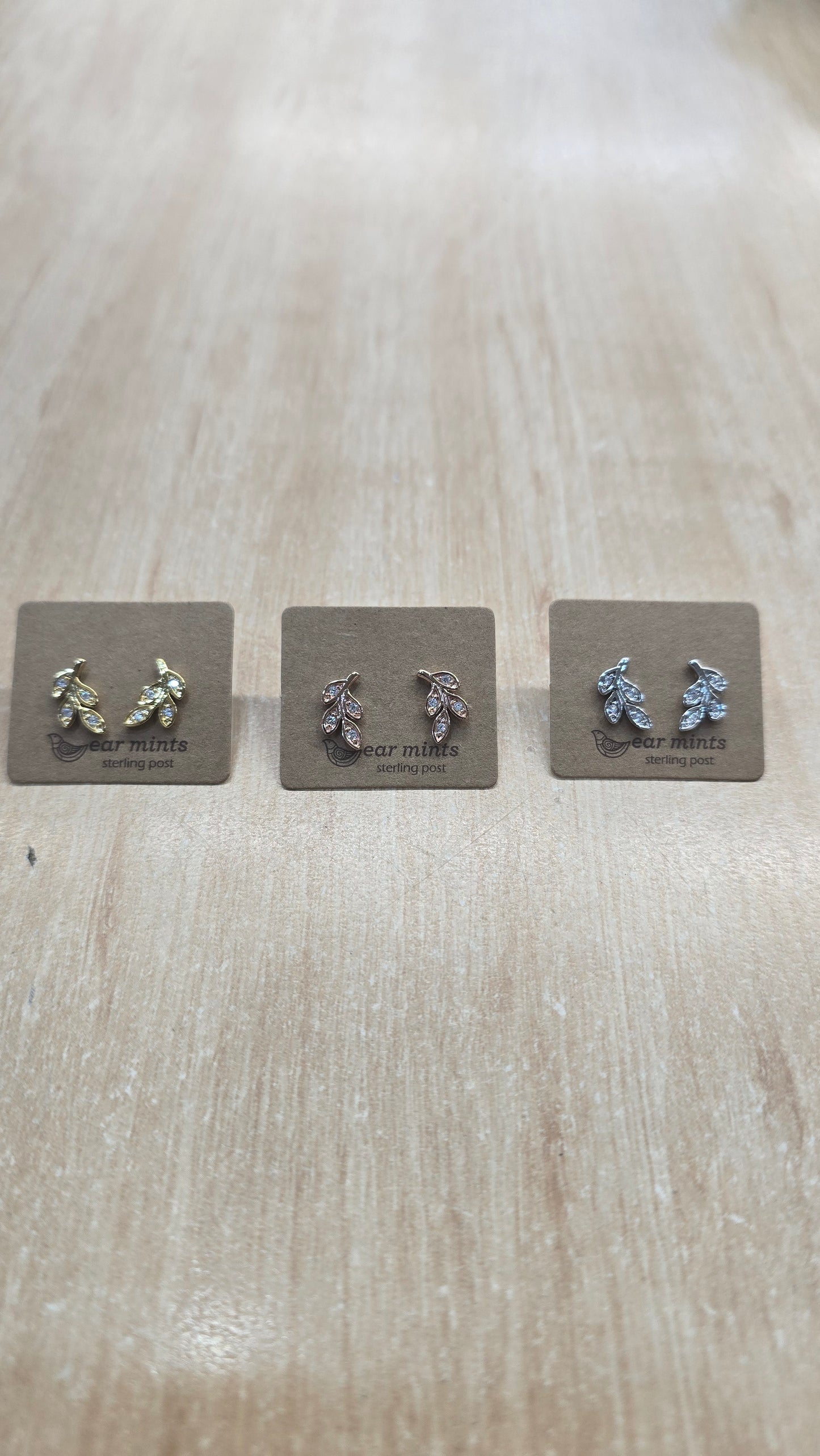 Earrings Crystal Leaf-Clear