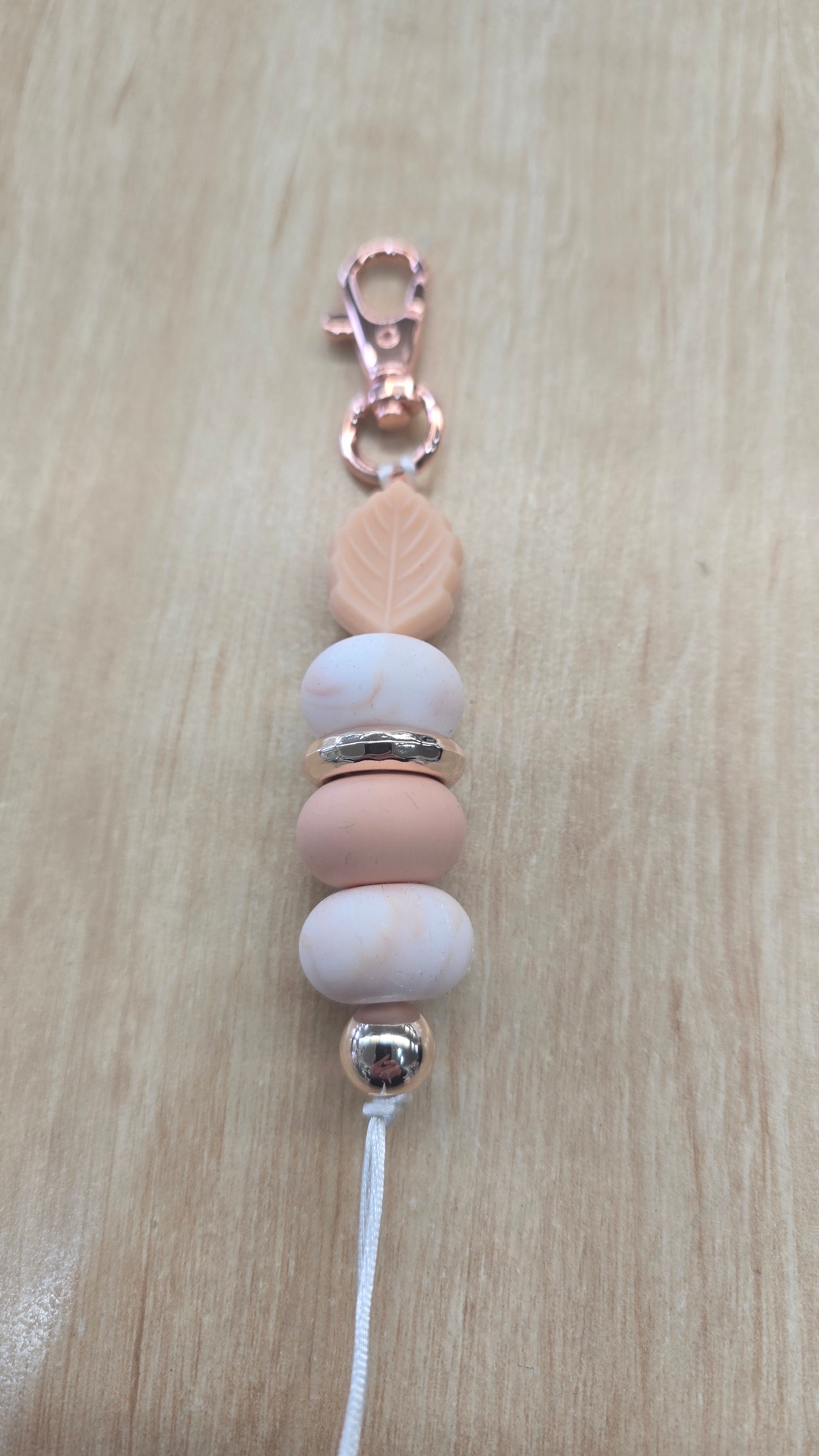 Beaded Hanging Keyring- Peachy Keen