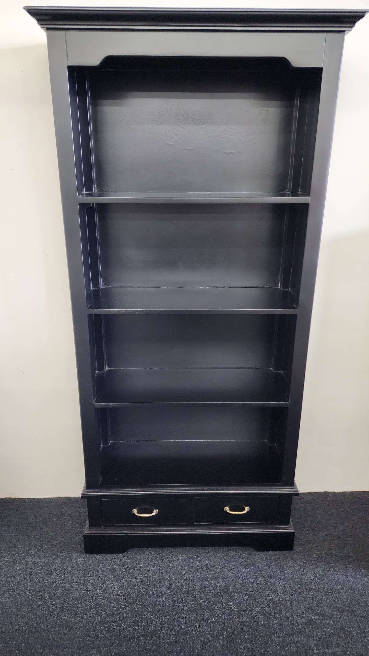 Hampton's Black Double Bookcase