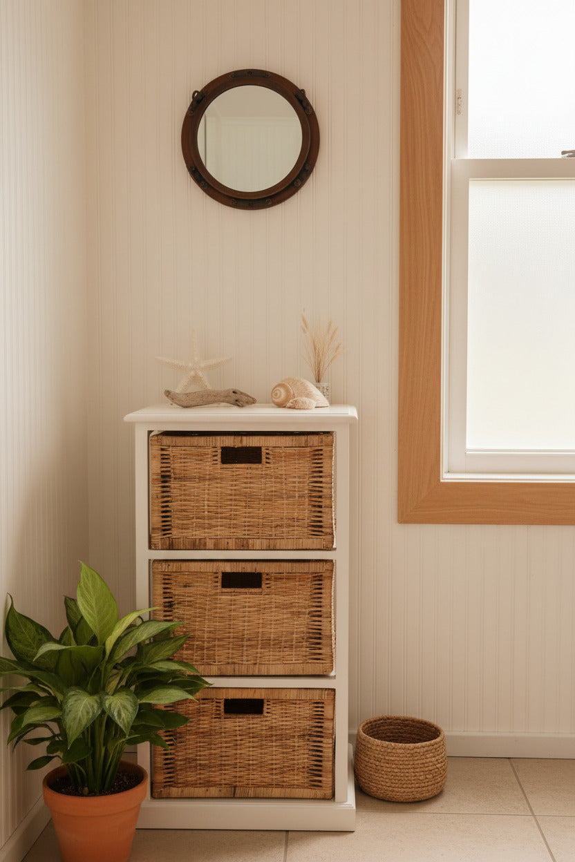 Rattan Storage Unit 3 Drawer