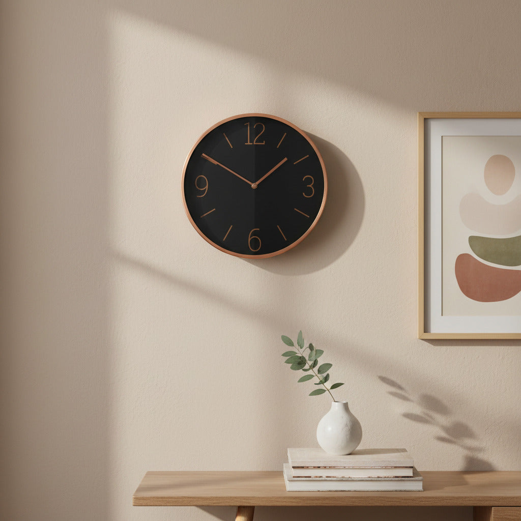 Clock- Black and Rose Gold