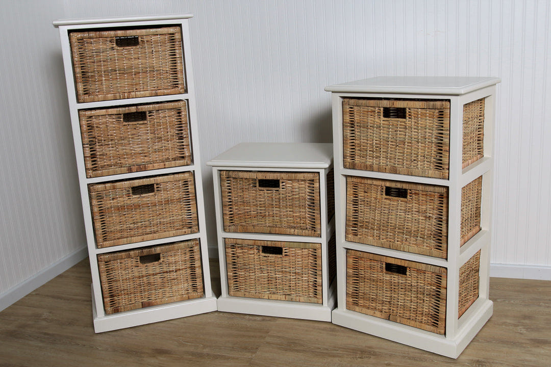 Timber and Rattan Storage Units