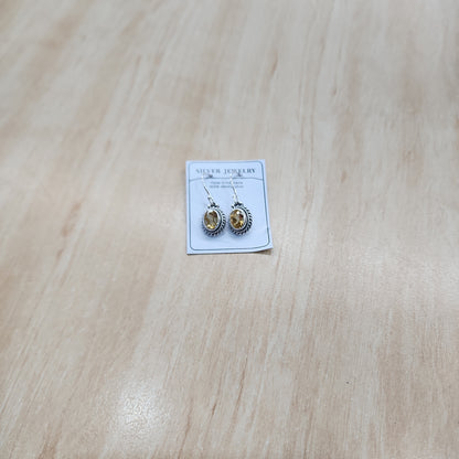 Oval Earrings - Citrine