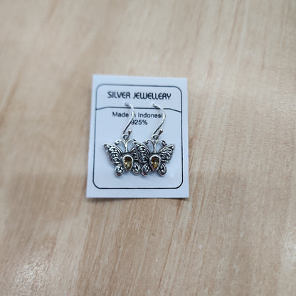 Butterfly Earrings - Citrine