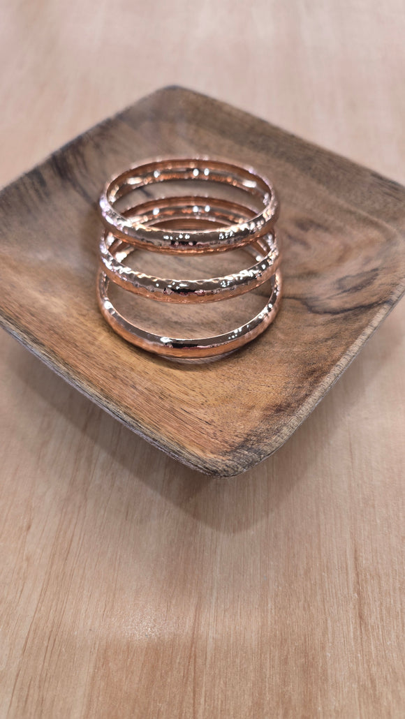 Hammered Bangle-Rose Gold