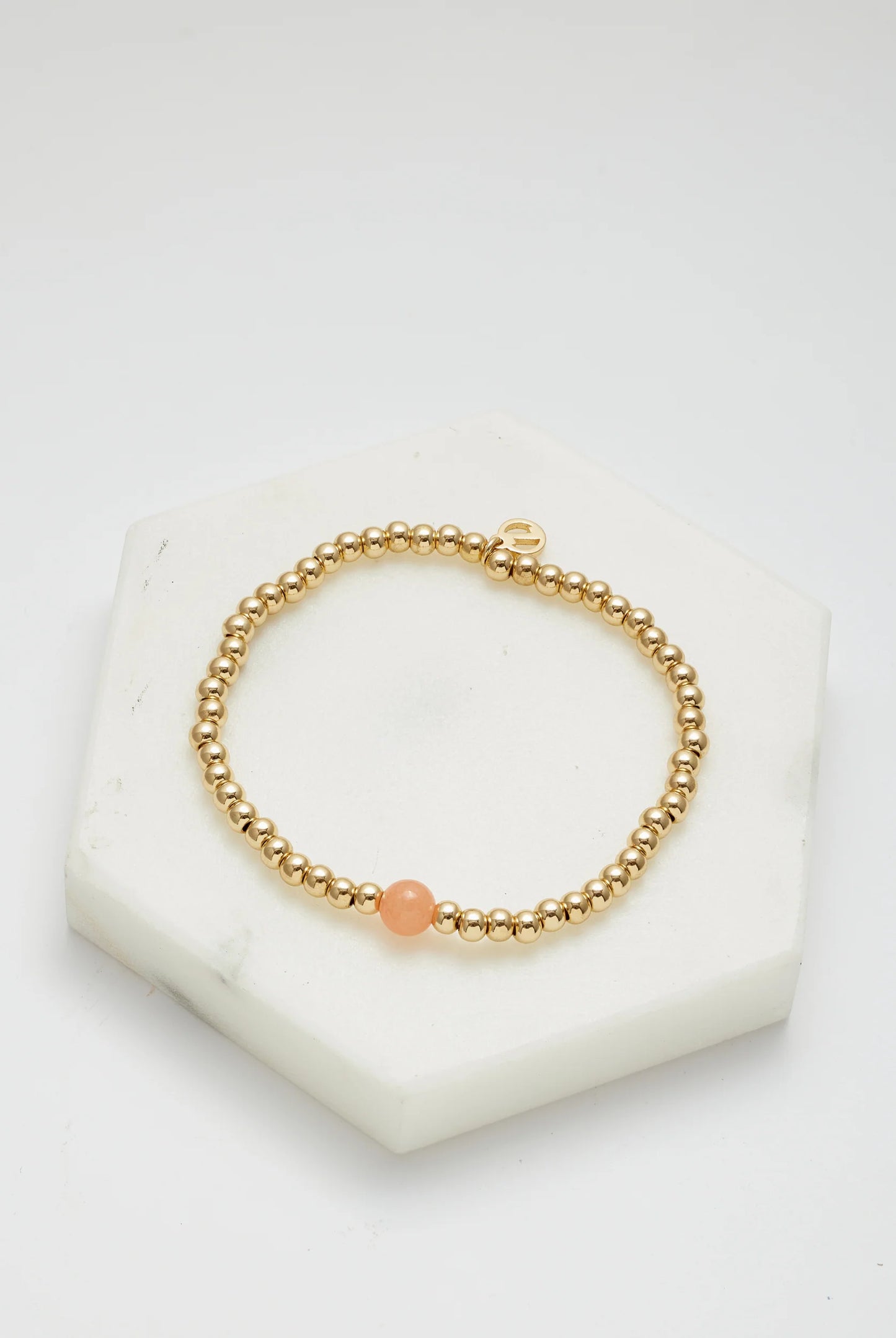 Zafino Gold Bead Bracelet- Blush