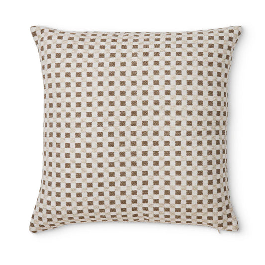 Checkers Cushion Cover-Coffee