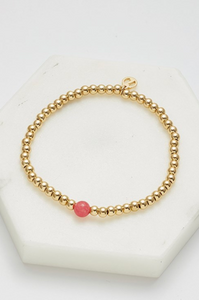 Zafino Gold Bead Bracelet- Rouge