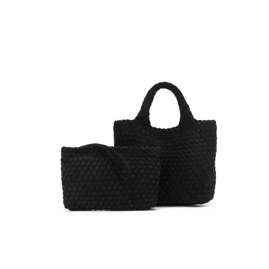 Cherie 2 Piece Suede Mini Handbag-Black