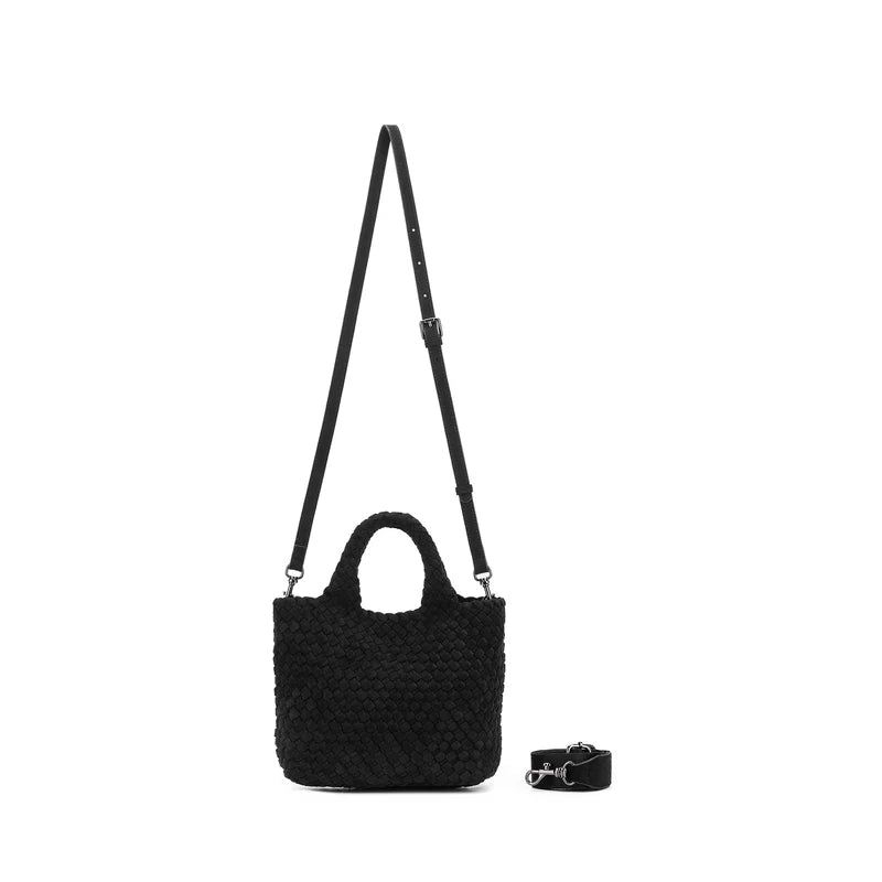 Cherie 2 Piece Suede Mini Handbag-Black