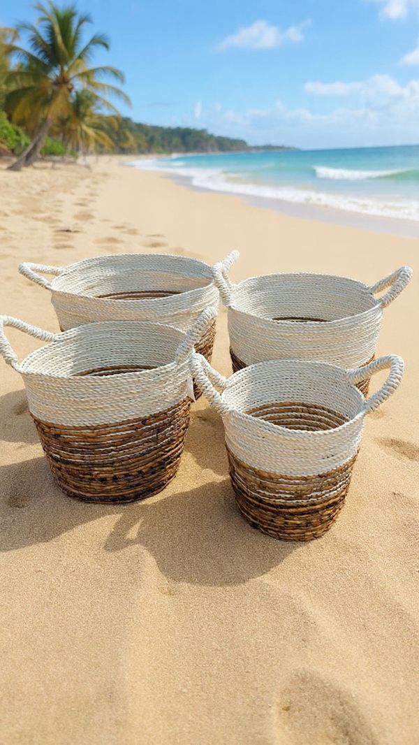 Storage Basket- White and Natural