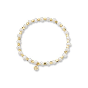 Aura of Gold Gemstone Bracelet - Pearl
