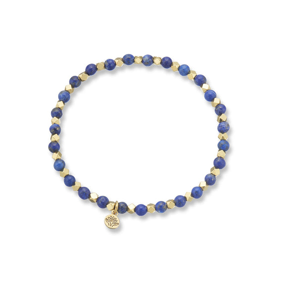 Aura Gold Gemstone Bracelet- Lapis Lazuli