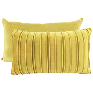 Pleated Oblong Cushion- Gold