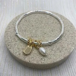 Charm Bangle Silver and Gold